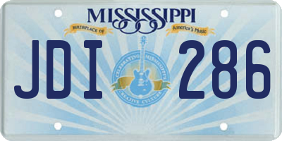 MS license plate JDI286