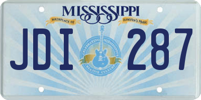 MS license plate JDI287