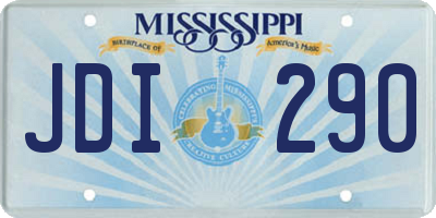 MS license plate JDI290