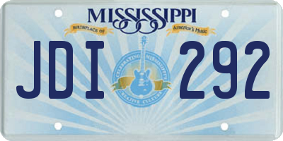 MS license plate JDI292