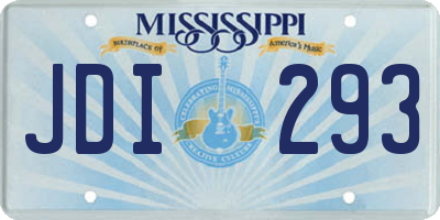 MS license plate JDI293