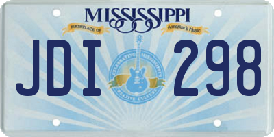 MS license plate JDI298