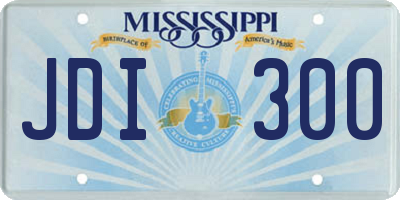 MS license plate JDI300