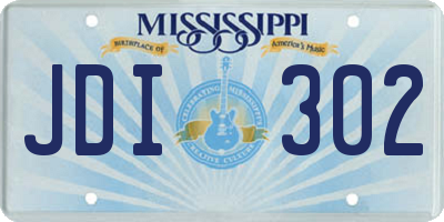 MS license plate JDI302