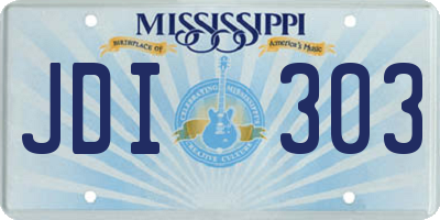 MS license plate JDI303