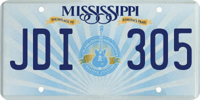 MS license plate JDI305