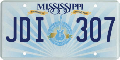 MS license plate JDI307