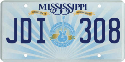 MS license plate JDI308