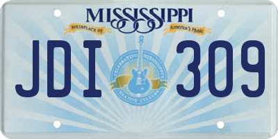 MS license plate JDI309