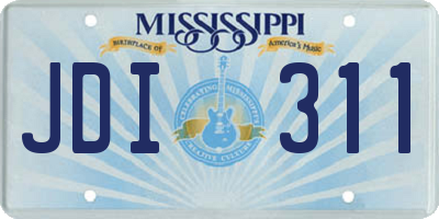 MS license plate JDI311