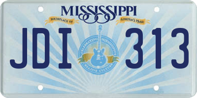 MS license plate JDI313