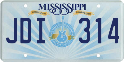 MS license plate JDI314