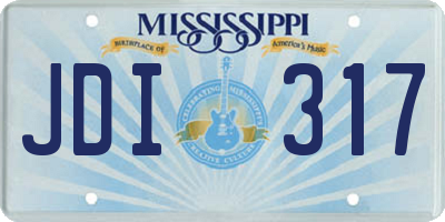 MS license plate JDI317