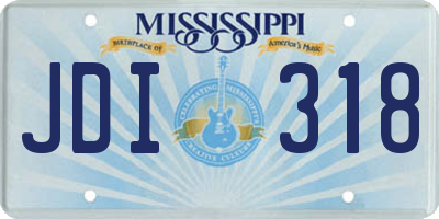 MS license plate JDI318