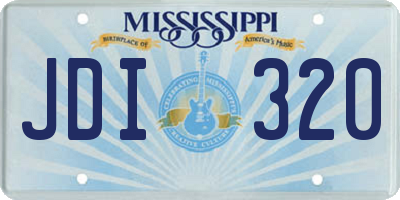 MS license plate JDI320