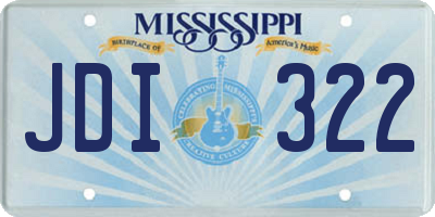 MS license plate JDI322