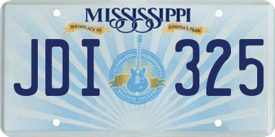 MS license plate JDI325