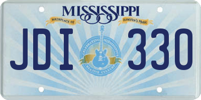 MS license plate JDI330