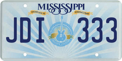 MS license plate JDI333