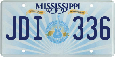 MS license plate JDI336