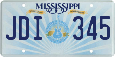 MS license plate JDI345