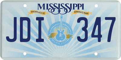 MS license plate JDI347