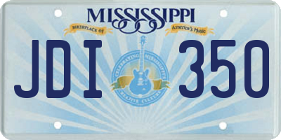 MS license plate JDI350