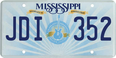 MS license plate JDI352