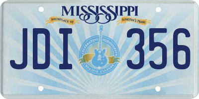 MS license plate JDI356