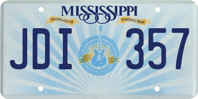 MS license plate JDI357