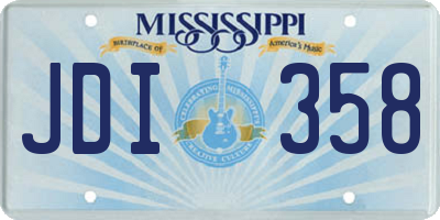 MS license plate JDI358