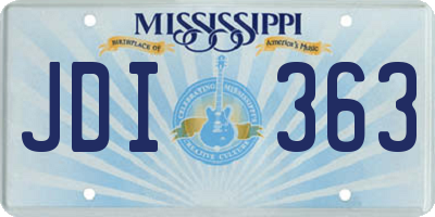 MS license plate JDI363