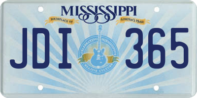 MS license plate JDI365