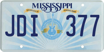 MS license plate JDI377