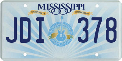 MS license plate JDI378
