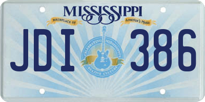 MS license plate JDI386