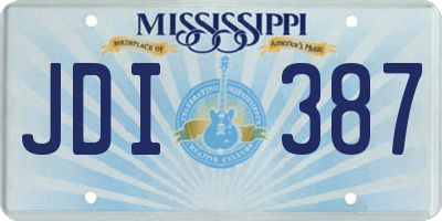 MS license plate JDI387
