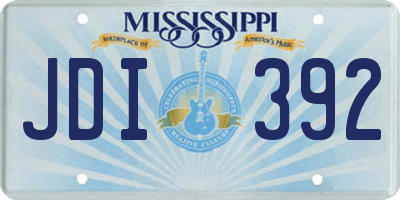 MS license plate JDI392