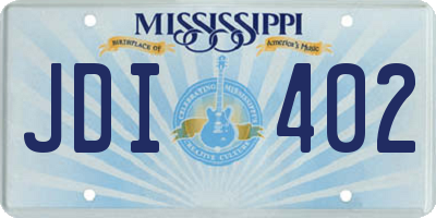 MS license plate JDI402