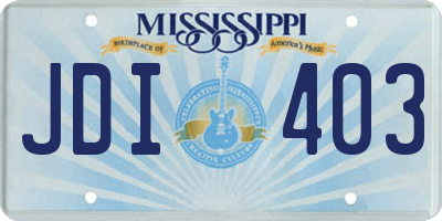 MS license plate JDI403