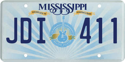 MS license plate JDI411