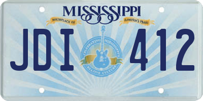 MS license plate JDI412
