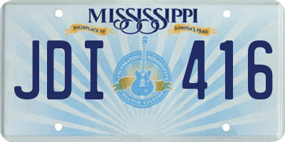 MS license plate JDI416