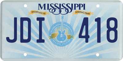 MS license plate JDI418