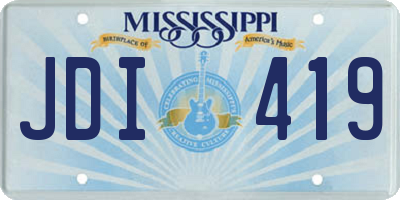 MS license plate JDI419