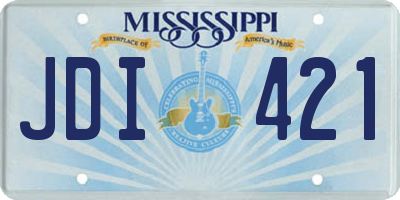 MS license plate JDI421