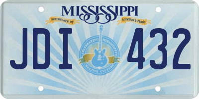 MS license plate JDI432