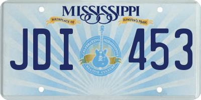 MS license plate JDI453
