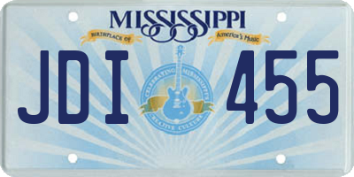 MS license plate JDI455