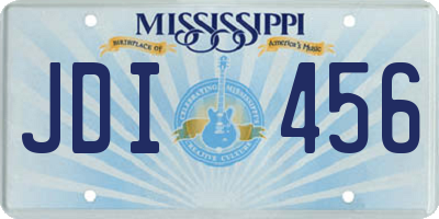 MS license plate JDI456